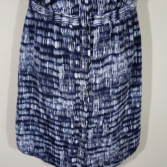 Banana Republic Blue/ White Dress w Pleats, Sz 0 - Picture 3 of 8